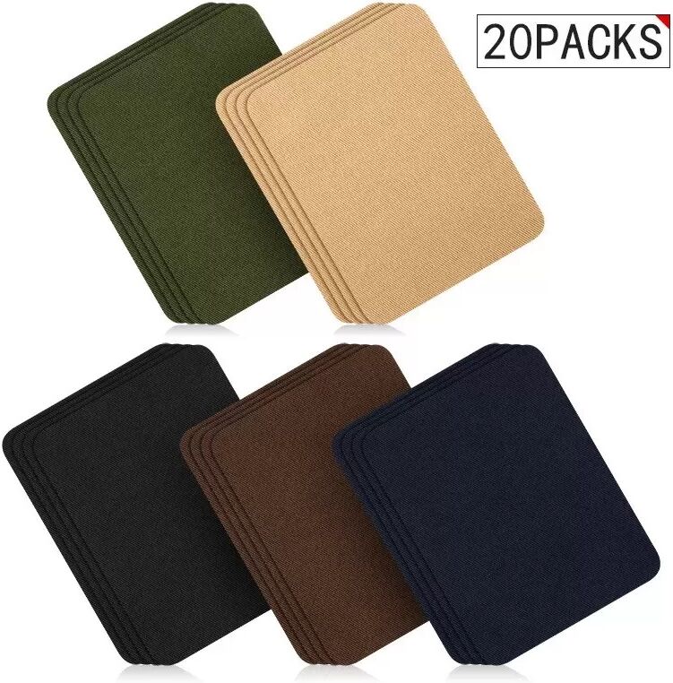 INF Tissu de réparation - 20 écussons colorés pour la réparation de vêtements 5 couleurs