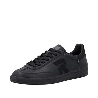 Sneaker RIEKER "San Diego Swing2GO", Herren, Gr. 42, Textil, schwarz (schwarz uni), Leder, Schuhe Sneaker, Retro-Sneaker aus der neuen Christoph Kramer Kollektion