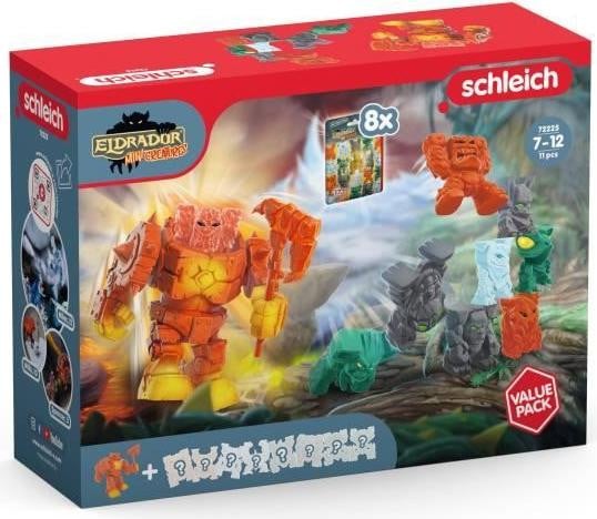 Schleich Eldrador Creatures Lava-Cyborg Figuurtje met lava-bijl, voordeelverpakking