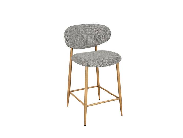 Novel Barhocker, Braun, Eiche, Metall, Rundrohr, 53x94x55 cm, Esszimmer, Barmöbel, Barhocker