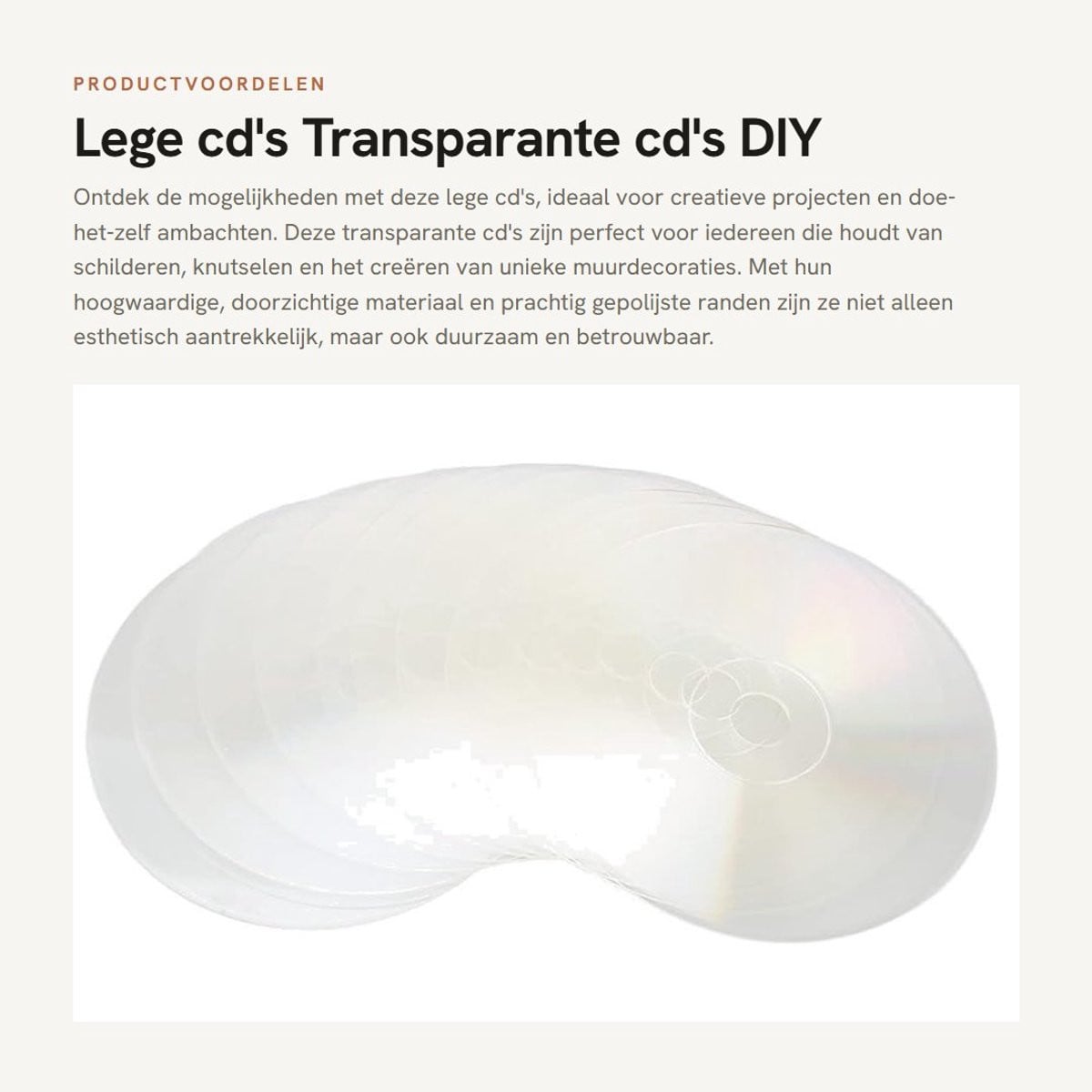 Dailygoods Set van 10 Transparante Lege CD's voor DIY Ambachten en Decoratie