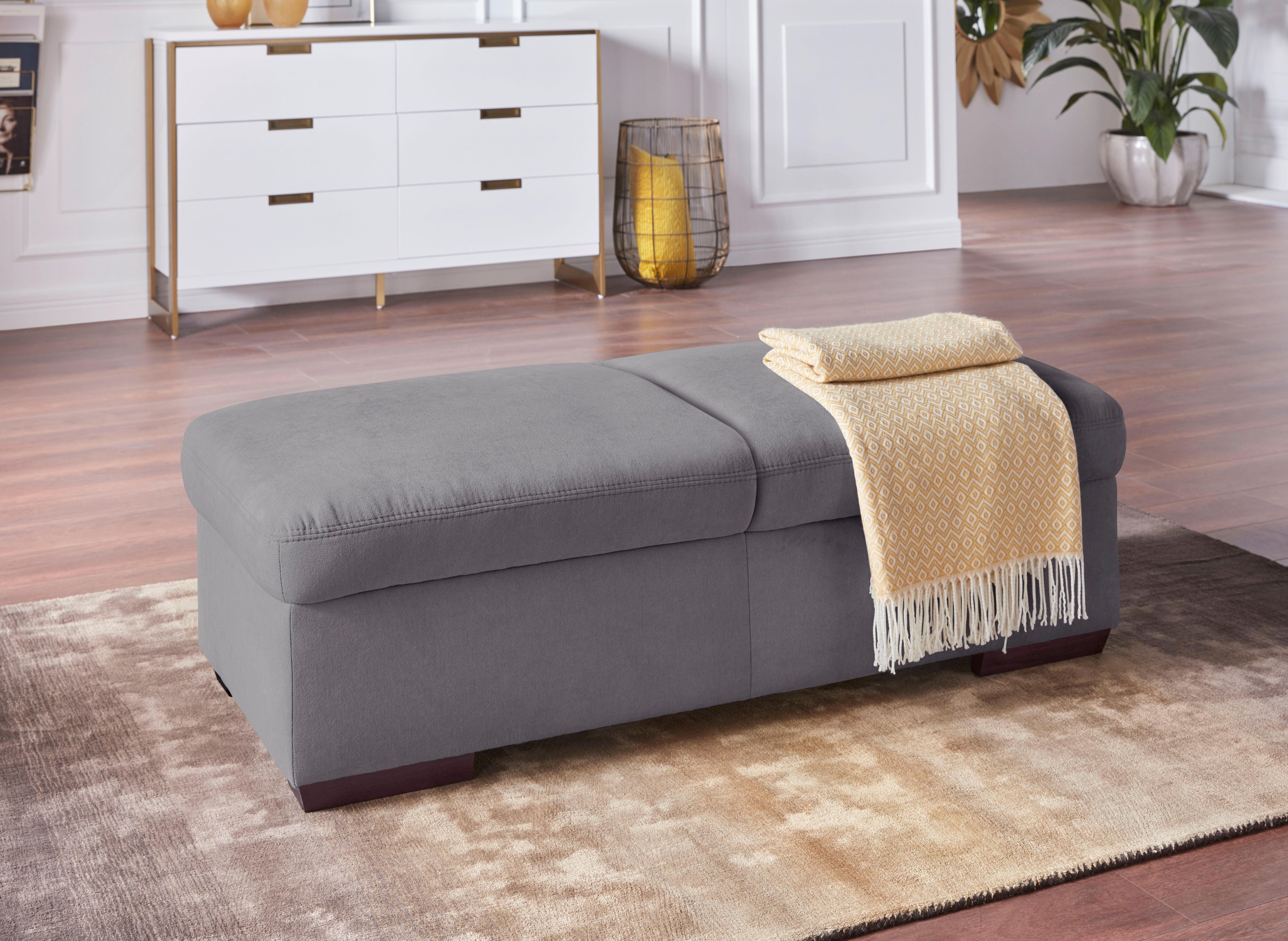 Hocker EXXPO - SOFA FASHION "Salerno, Bankhocker mit tollem Sitzkomfort", grau, B:140cm H:46cm T:67cm, Hocker, Hocker, zeitlos und elegant