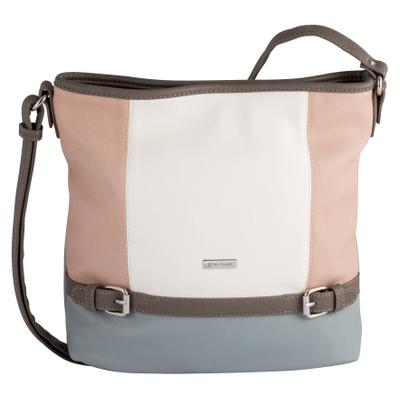 Hobo TOM TAILOR "Juna", Damen, Gr. B/H/T: 33cm x 28cm x 12,5cm, rosa, Polyurethan, gepflegt, kontrastfarbene Details, mehrfarbig, Taschen Hobo, aus soft genarbtem ledrigen Material mit glänzenden Metall-Accessoires