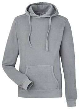 J America 8730JA Comfort Dye Fleece Hood T-Shirt in Cloud size 2XL   Cotton/Polyester Blend