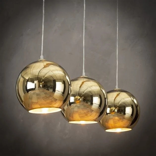 WoonStijl Hanglamp 3L Globe Koper met LED en bolvormig design