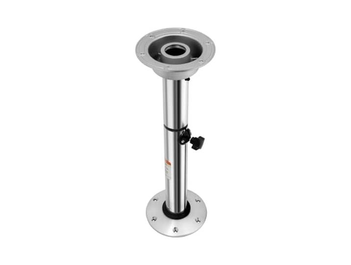 Verstellbarer Tischsockel aus Aluminium für Wohnmobil Camping und Zuhause Tischgestell mit Aluminium und ABS, Silber, 72cm Max, 56,5cm min, 25kg Tragkraft, Abnehmbarer Boden