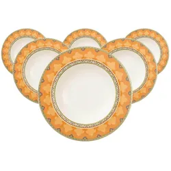 Villeroy & Boch Multipack Samarkand Mandarin Suppenteller - 6 Stück, Teller, Mehrfarbig