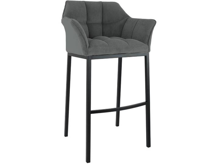 CLP Barhocker Metall Grau, 64x110x48 cm, Esszimmer, Barmöbel, Barhocker