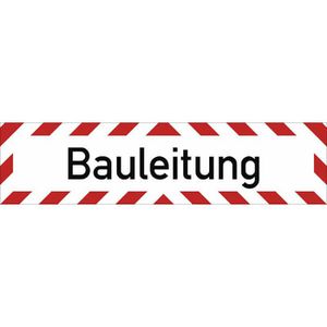 SafetyMarking Fahrzeugkennzeichnung Bauleitung, 29,7 x 10,5 cm, aus Folie, weiß/rot, magnetisch