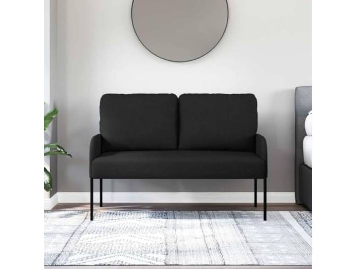 KTHLBRH Sofa 110 cm Schwarz Sperrholz Beine aus Metall, Armlehnen aus Polyester, modernes Design, für Wohnzimmer