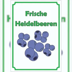 HB-Druck Frische Heidelbeeren Aufkleber Hochkant A4 (210x297mm)