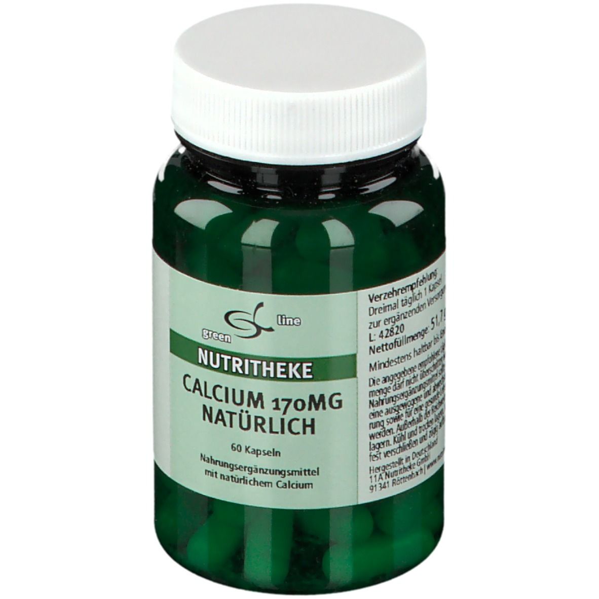 Calcium 170 mg natürlich Kapseln 60 St