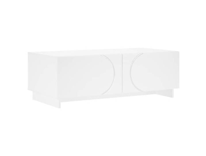 Couchtisch Weiß 102 x 50,5 x 35 cm Möbelplatte mit Schubladen Rechteckige Platte, Möbelplattenrahmen und Schubladen, viel Platz für Bücher, Zeitschriften, Dekorationsartikel