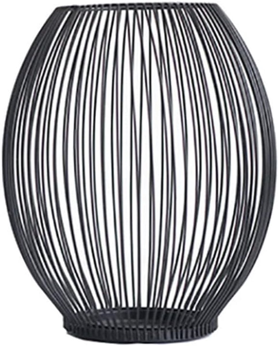 Stijlvolle moderne zwarte metalen kandelaar voor woonkamer decoratie, Hoogte: 14,5 cm
