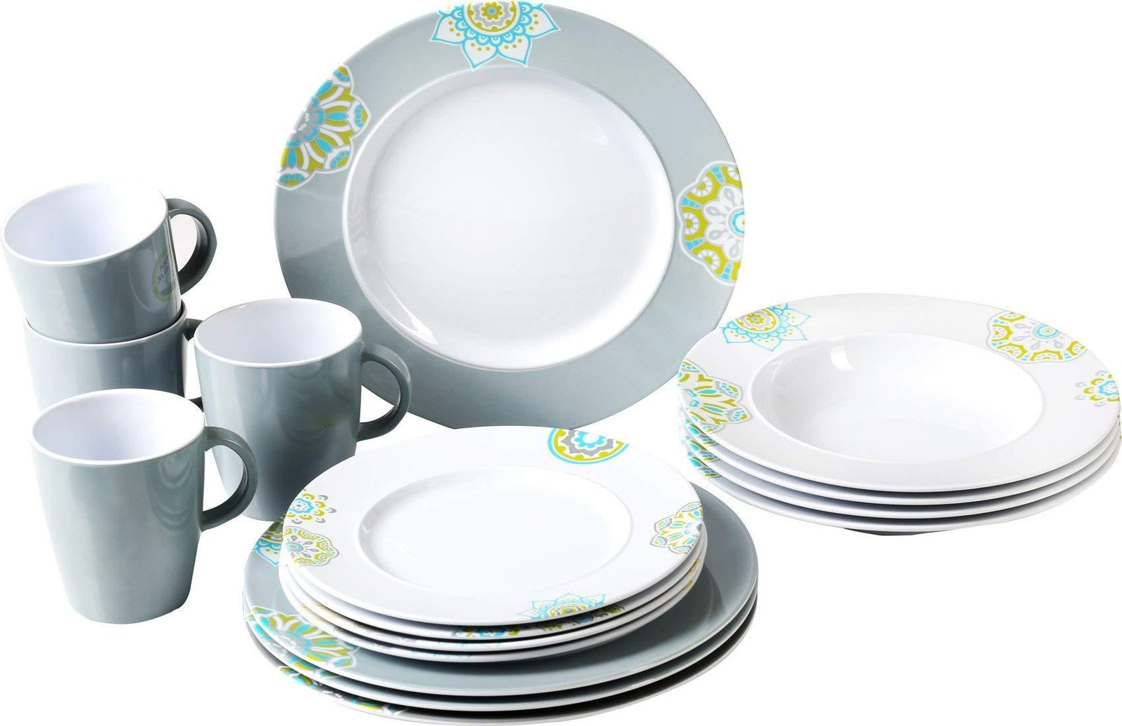Dripio Serviesset van 16 delen Melamine Kleurrijk