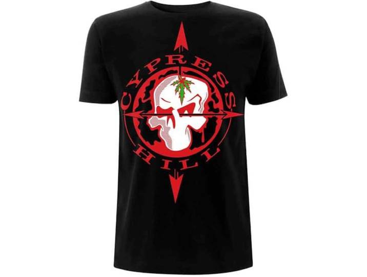 Cypress Hill T Shirt Skull Compass Band Logo nieuw Officieel Mannen Zwart S