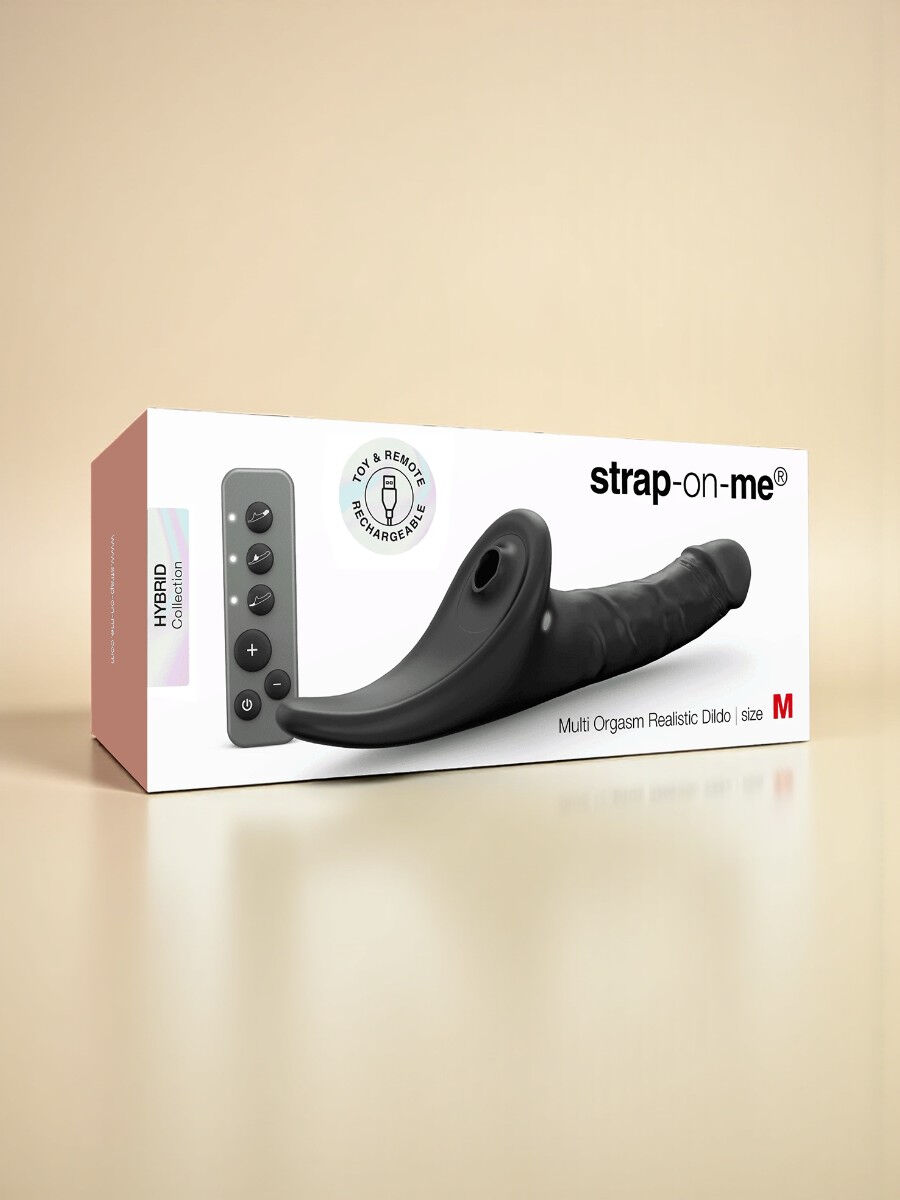 Strap-On-Me Multi orgasm dildo réaliste télécommandé M Noir