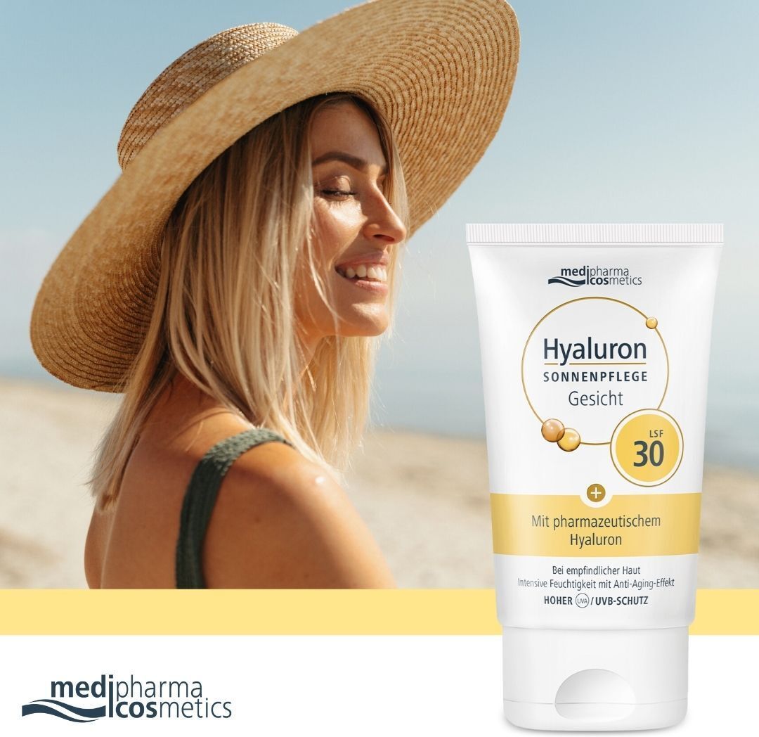 medipharma cosmetics Hyaluron Sonnenpflege Gesicht Creme LSF 30 2x 2x50 ml