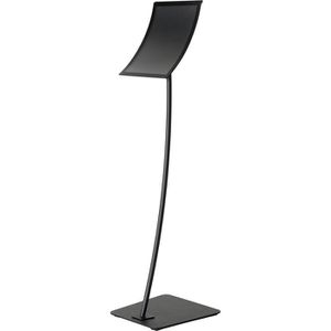 Update-Displays Infoständer Arc aus Stahl, schwarz, A4, 109 cm Höhe
