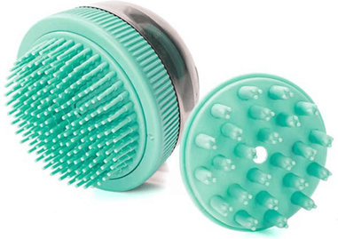 United Refillable Pet Bath Brush With Shampoo Dispenser For Dogs And Cats blue