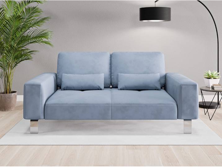 Einzelsofa Tokio - Blau (Jeansblau) - Vintage Velours