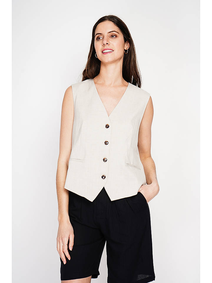 Le Jardin du Lin Weste in Beige - 36