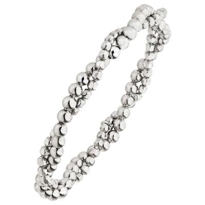Armband JOBO "Kugelarmband 2-reihig verschlungen 16,5 cm", silber (silber 925), Armbänder, Damen, 16,5cm, Silber 925 (Sterlingsilber), Armband, 925 Silber rhodiniert