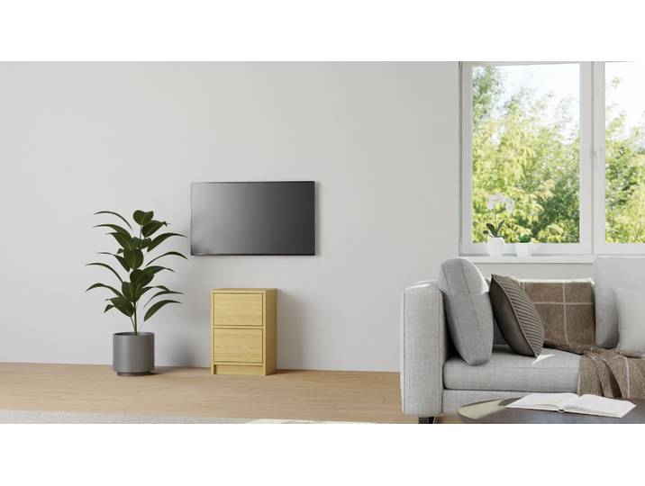 Kleines Regal mit Schubladen Eiche Natur geölt