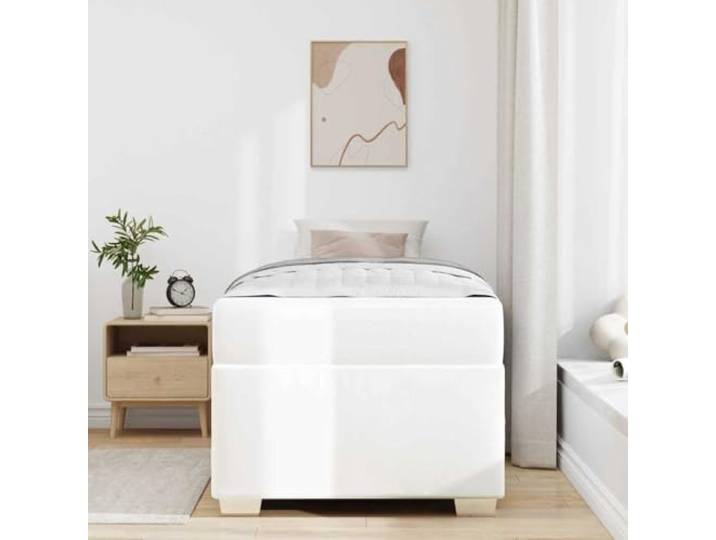 KTHLBRH Bettgestell weiß 90 x 190 cm Modernes Design, klare Linien, robuster Rahmen, perfekt für jedes Zimmer