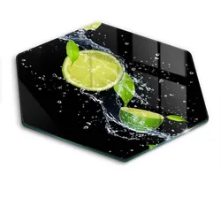 GLASPLATTE 40 cm Saftige Limette im Wasser