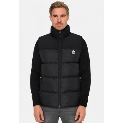 Steppweste RUSTY NEAL "18085", Herren, Gr. M, schwarz, 100% Polyester, normal, Westen Steppweste, mit voluminöser Steppung