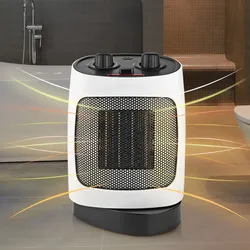 Heizlüfter Keramik 2 Heizstufen Überhitzungsschutz Elektroheizer oszillierend Kaltluftstufe Kippschutz, Kunststoff weiß, Kabel 150 cm, BxHxT 20x29x14,5 cm, Nedis HTFA19WT