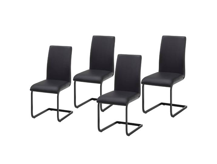 Freischwinger Bjora 44 x 96 x 58cm Schwarz/Schwarz 4er Set