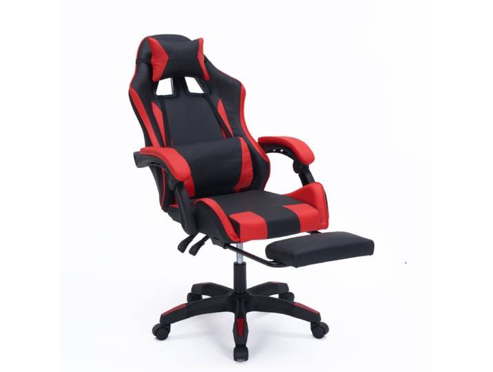 Altair - Chaise gaming de bureau ergonomique inclinable noir et rouge