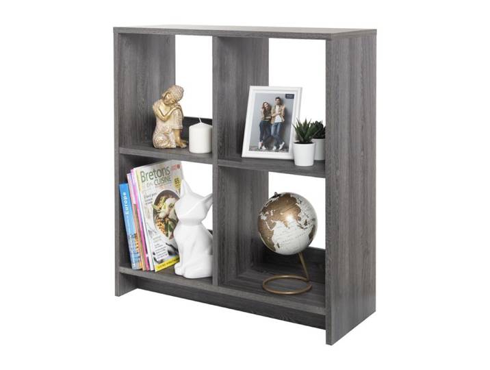 Iris Ohyama Meuble 4 étagère de rangement Bibliothèque Modulable WOS-4 Chêne Gris L26.5 x P68.9 x H75.8 cm