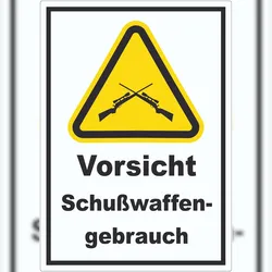 HB-Druck Vorsicht Schusswaffengebrauch Aufkleber A5 (148x210mm)