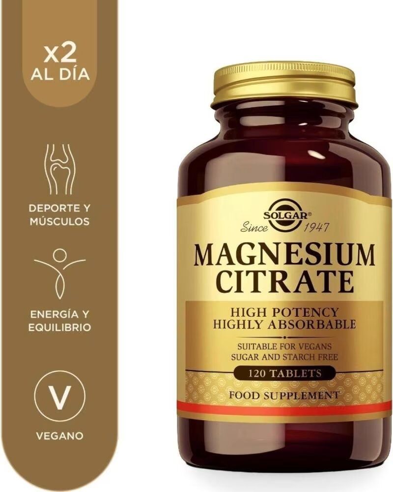 Solgar Citrato De Magnesio 200mg - Complemento Alimenticio 60 Comprimidos Unisex
