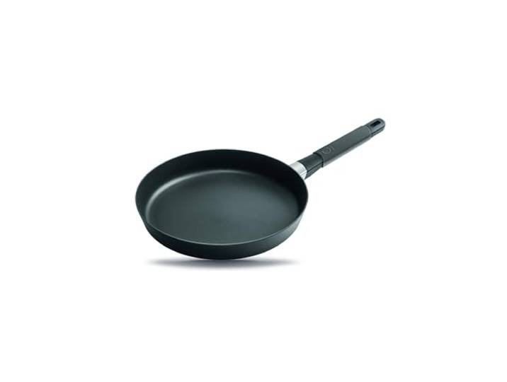 Squality Flachpfanne, Bratpfanne, Aluminiumguss, Biotan® Beschichtung, 6 mm Boden, gleichmäßige Wärmeleitung, backofenfest bis 180 Grad (Anthrazit, 28cm Induktion)