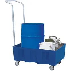 Auffangwanne PE 60 l mit Rollen und Bügel