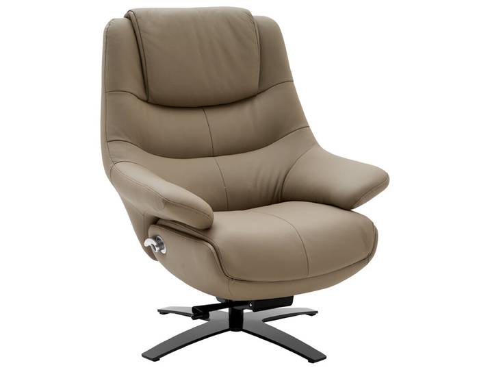 Ledersessel mit Hocker YORK 2-tlg. mocha