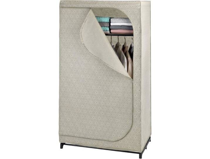 WENKO Armoire en Tissu Balance Penderie avec Étagère et Tringle Structure Métallique 90x160x50 cm Taupe