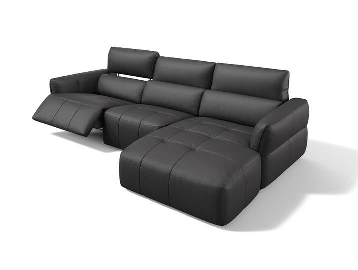 Leder Ecksofa VERANO Eckgarnitur Elektrische Relaxfunktion Ledercouch Polsterecke Eckcouch