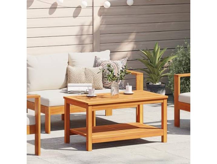 HEFZGDB Couchtisch aus massivem Akazienholz 90x50x45 cm mit modernem Design und glatter Oberfläche für Wohnzimmer, ideal für Servieren und Präsentieren, langlebig und stabil.