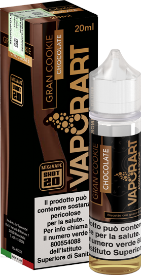 VaporArt Gran Cookie Chocolate Liquido Shot 20ml Biscotto Burro Cioccolato