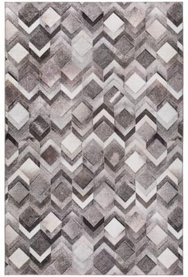 Addison Rugs Laredo Chevron Diamond Faux Hide Patchwork Area Rug.
