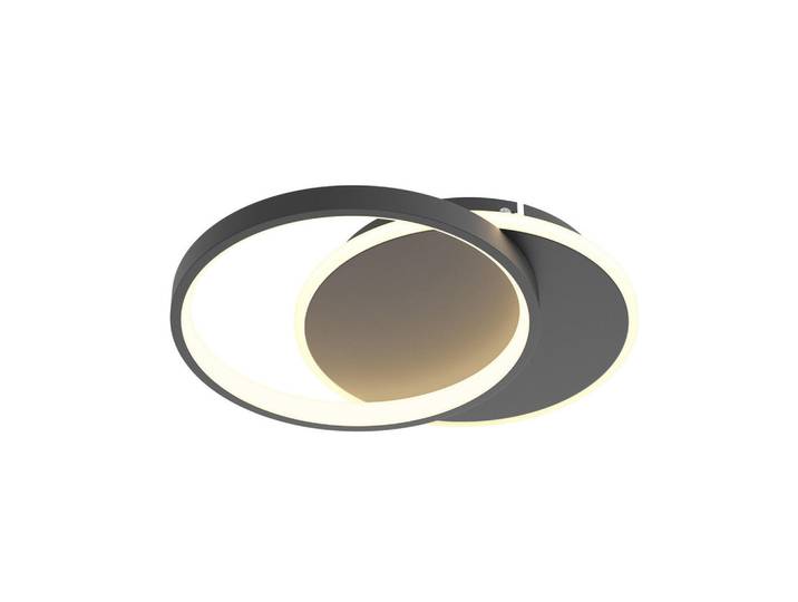 ZMH Led-Deckenleuchte Gemini 41/30/6 cm, Schwarz, Metall, LED integrated, 30x6x40 cm, Lampen & Leuchten, LED Beleuchtung, LED-Deckenleuchten