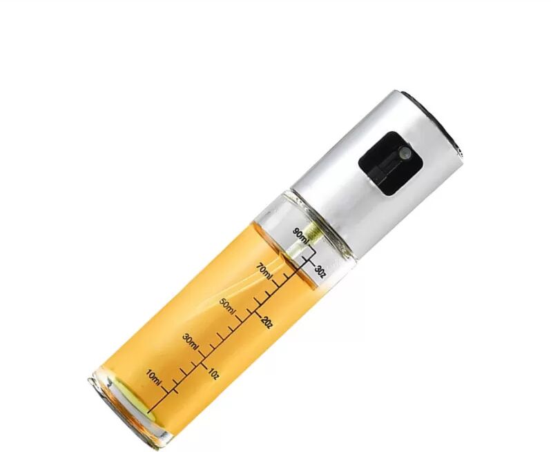 INF 100 ml Ölsprüher aus versilbertem Edelstahl mit Skala für Heißluftfritteusen model 1