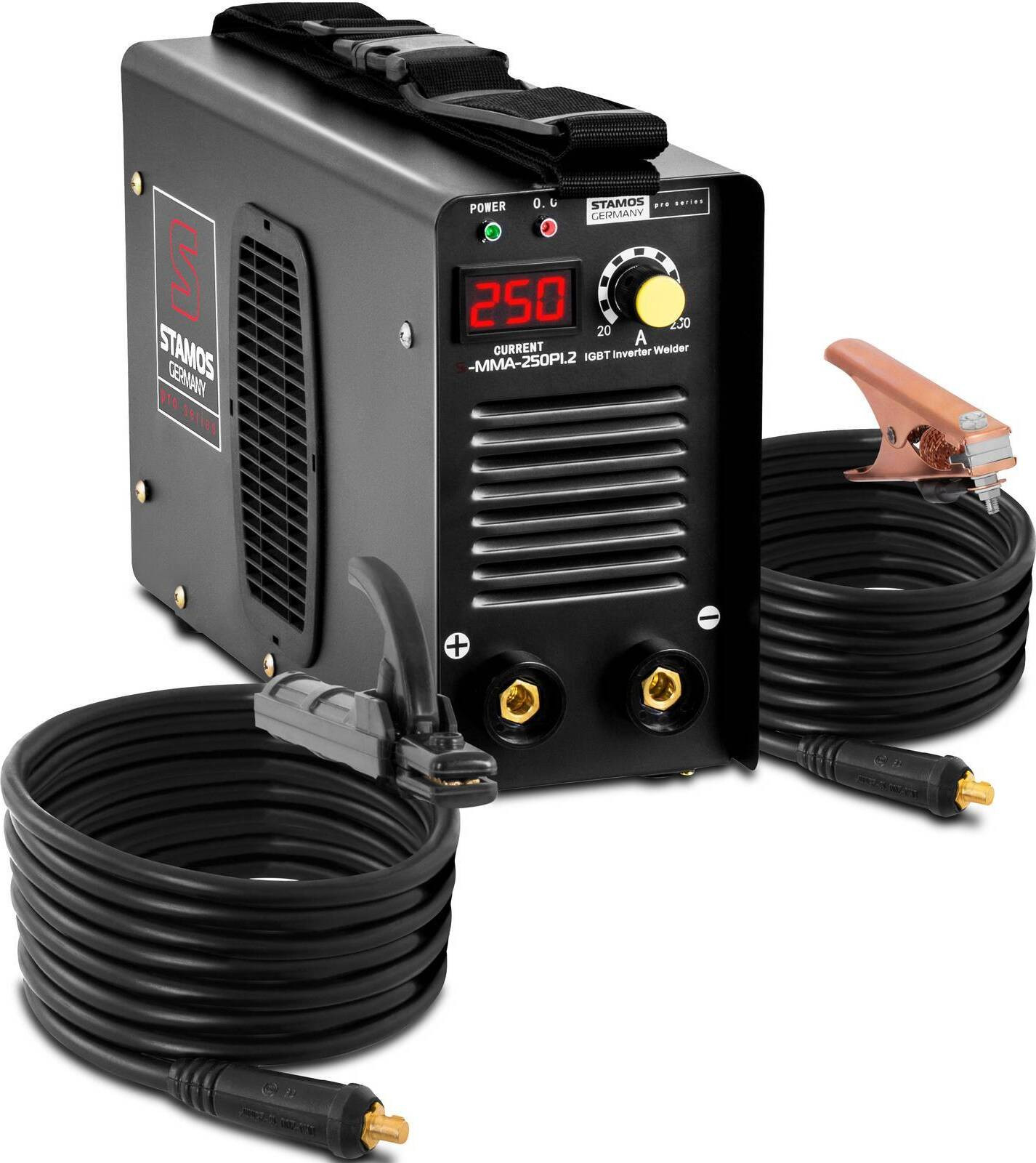 Stamos-Germany MMA-IGBT lasapparaat met LED-display, 250A, 230V, model S-MMA-250PI.2