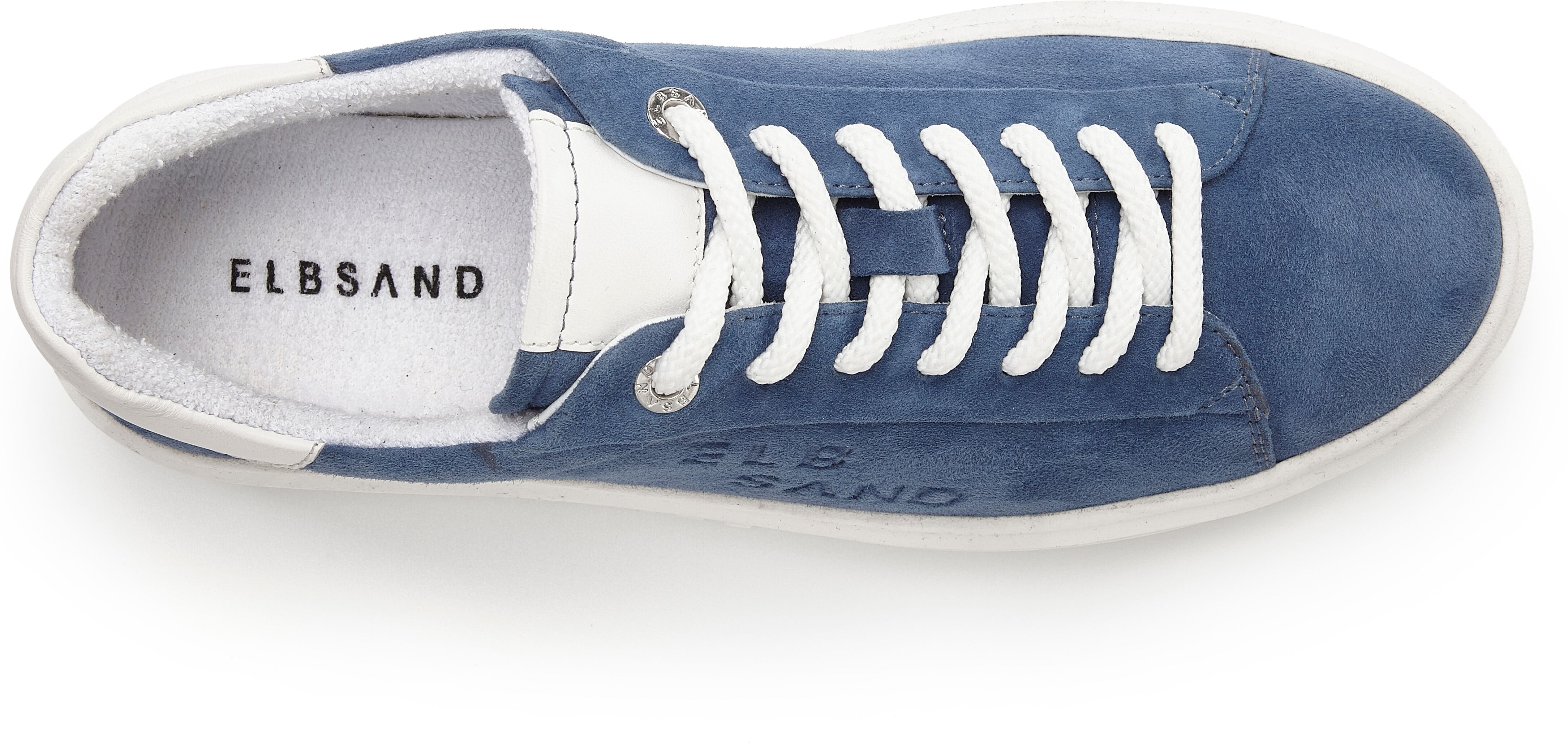 Sneaker ELBSAND "Schnürschuh, Turnschuh, Schnürhalbschuh, Freizeitschuh, Ledersneaker", Damen, Gr. 42, Lederimitat, blau, Obermaterial: 95% Ziegenleder, 5% Schafsleder. Decksohle: 100% Schafsleder. Futter: 100% Lederimitat. Laufsohle: 100% Synthetik, unif