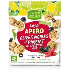Le Moulin du Pivert Kekse mit Oliven & Paprika Piment d'Espelette bio